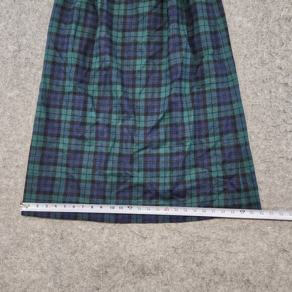 VTG Pendleton Womens 12 Pleated Midi Skirt Black Watch Tartan Plaid Virgin Wool - Picture 11 of 16